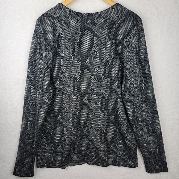 Jones NY Sz 1X Cardigan Snakeskin Black Gray 5 Button Office Eveningwear Party - Picture 5 of 12